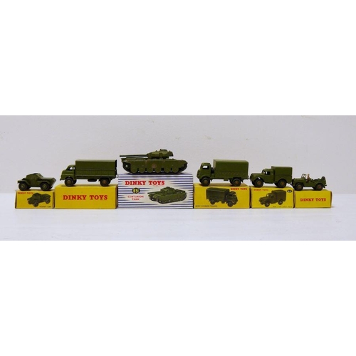 350 - Quantity of Dinky toys diecast models to include '651 Centurion tank', 623 Army covered wagon', '641... 