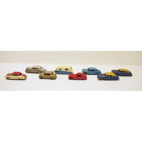 361 - Quantity of loose diecast Dinky Toys to include 190 caravan, blue and tan Hudson Sedan, brown and cr... 