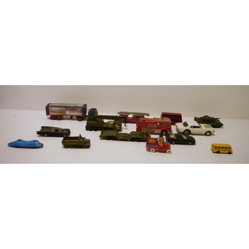 368 - Quantity of playworn Corgi, Dinky and Matchbox diecast model cars to include 'Corgi Toys Batmobile',... 