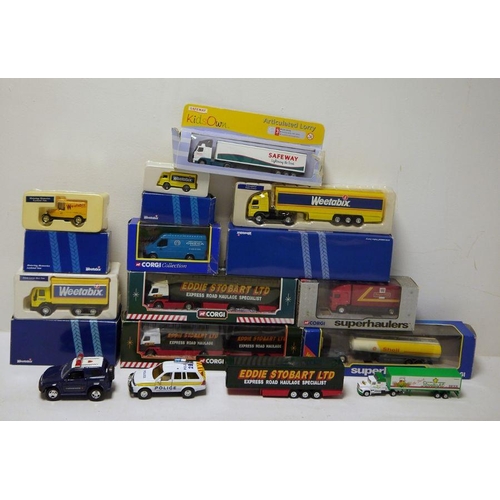 372 - Box of mainly Corgi boxed and unboxed diecast models to include 'Corgi Eddie Stobart Ltd 59510 Volvo... 