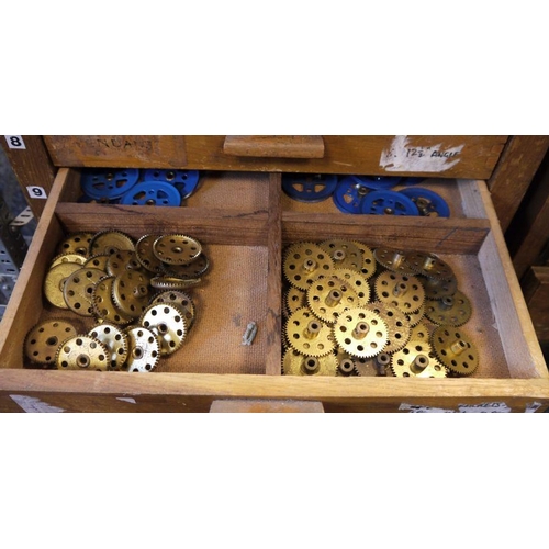 420 - Large quantity of Meccano, loose in two wooden collectors cabinets