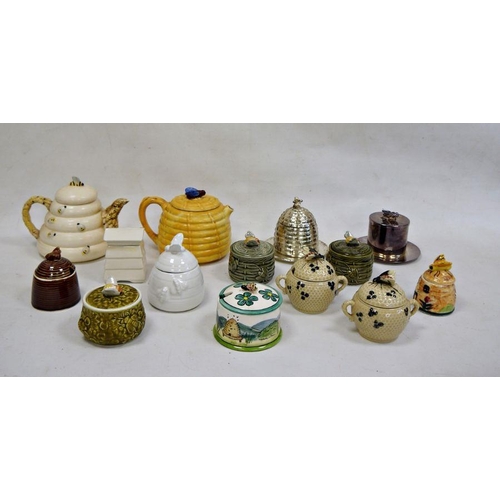 51 - Small collection of principally ceramic honeypots, teapots, two Denby jugs etc