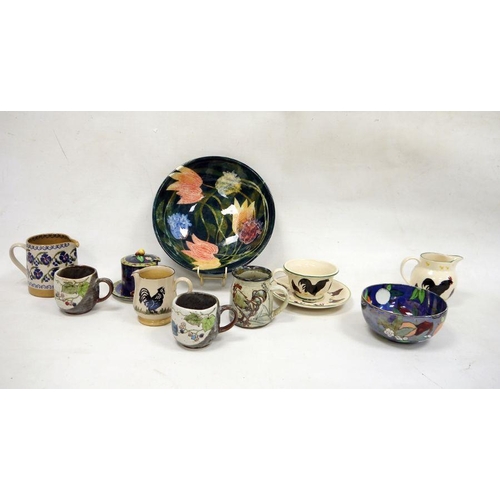 57 - Nicholas Mosse pottery cream jug and one further, a Bridgewater teacup, saucer and cream jug, a Carl... 