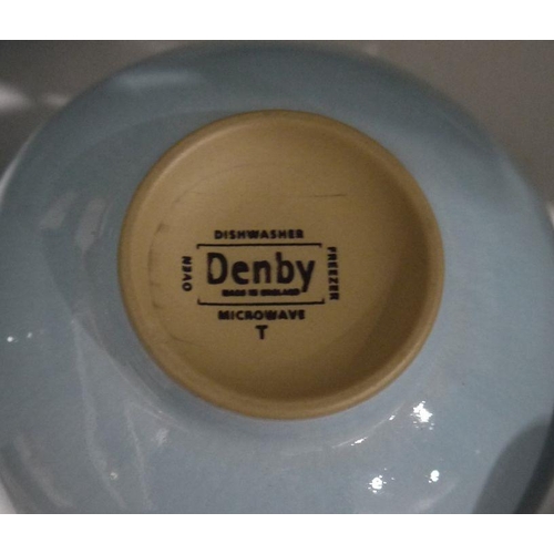 59 - Denby stoneware eggshell blue and white glazed dinner and tea service