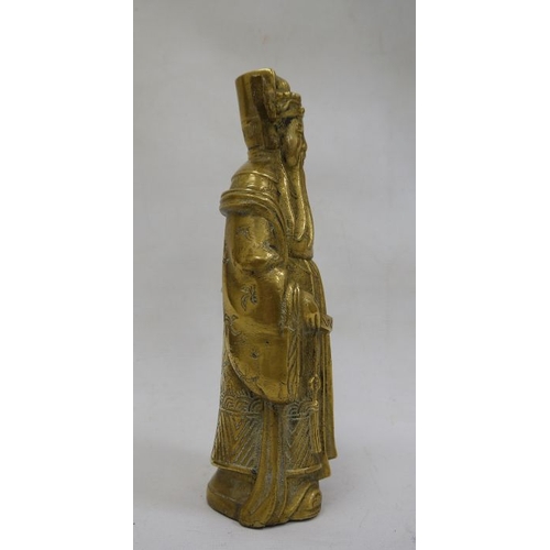 94 - 20th century Chinese gilt metal figure, 23cm high approx.