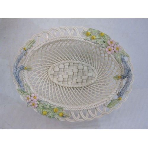 165 - Belleek Hensall basket 1999 and a Belleek 2004 basket, both with their original boxes (2)