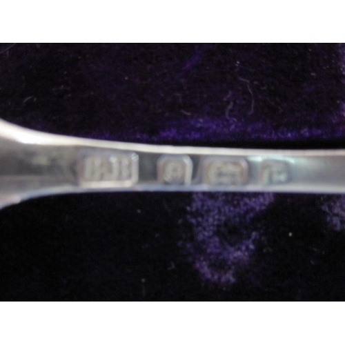 219 - Set of six silver teaspoons, Sheffield 1947, cased and another set of six silver teaspoons and silve... 