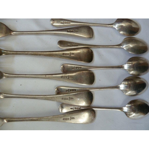 283D - Walker & Hall silver flatware part service, viz:- five table forks, five dessert forks, six dessert ... 