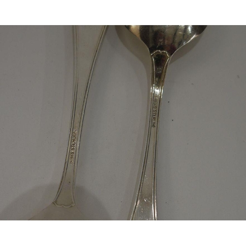 308 - Quantity of Birks silver coloured metal flatware to include six dessert spoons and forks, six soup s... 