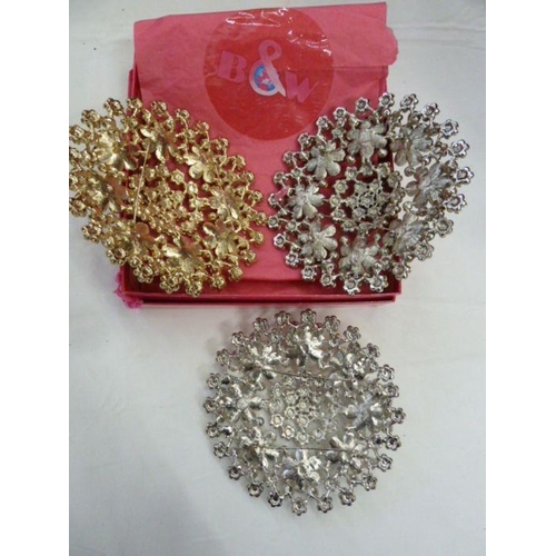 361 - Three large Butler & Wilson circular floral diamante brooches, one in shades of white, one in shades... 