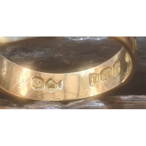 374 - Early Victorian gold, diamond and black enamel memorial ring with inscription (worn to reverse), set... 