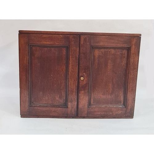 68 - 19th century mahogany collectors cabinet, the two panelled doors enclosing two bands of eight gradua... 