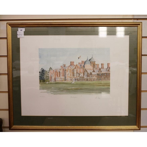 88 - Artists proof
 HRH Prince Charles, 
 Sandringham
 no.22/25, titled and signed in margin 'C 92', with... 