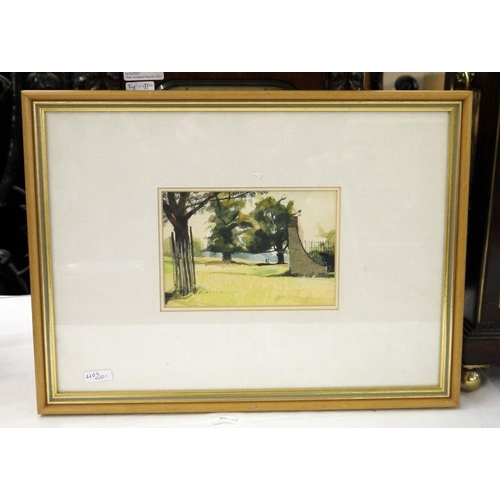 94 - Peter Williams
 Watercolour drawing
 'Knowle Park' 10cms x 15cms - framed
 Andrew Pringle 
 Oil on b... 