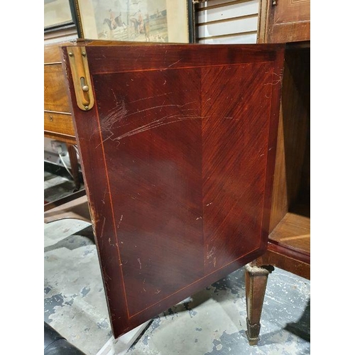 1395 - Continental empire-style cabinet, the marble top above single drawer and two pair of cupboard doors,... 