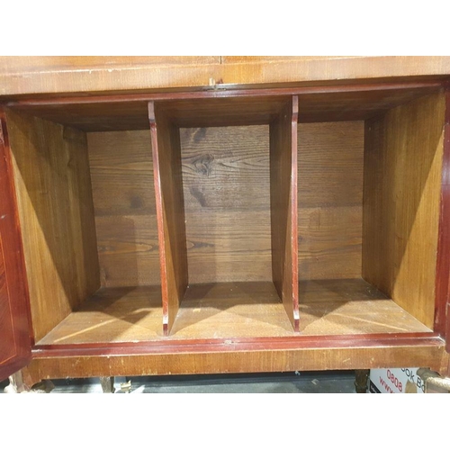 1395 - Continental empire-style cabinet, the marble top above single drawer and two pair of cupboard doors,... 