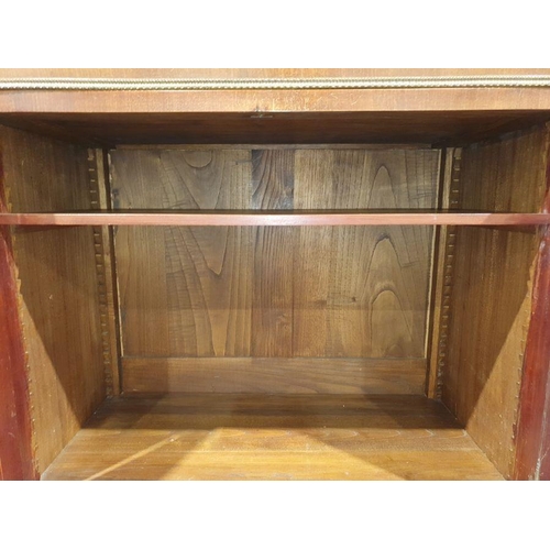 1395 - Continental empire-style cabinet, the marble top above single drawer and two pair of cupboard doors,... 