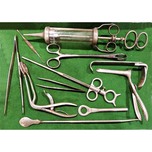 141 - Large quantity of metal surgical instruments in one box