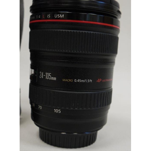 143b - Canon Ultrasonic zoom lens EF  24-105mm 1:4 L  IS  USM in cloth bag