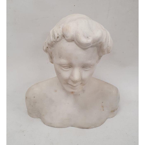 156 - Marble bust of a classical boy, 27cm high