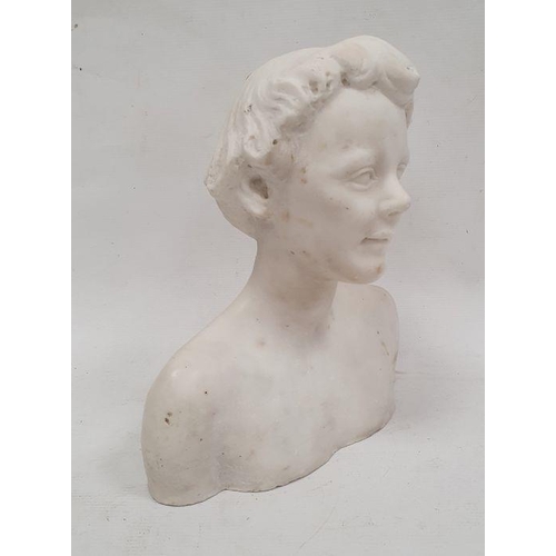 156 - Marble bust of a classical boy, 27cm high