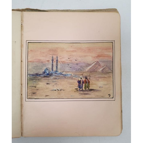 206 - Early 20th century sketch book, with assorted copies after the originals in pencil and watercolours,... 