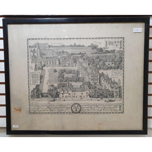 274 - After Edmund Hort New
 Engraving
 The College of Holy & Undivided Trinity in the University of Oxfor... 