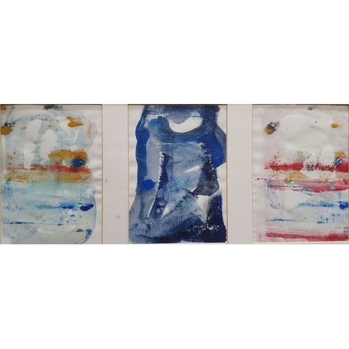 290 - Attributed to Joanna Casey 
 Set of three watercolours
 Abstracts, unsigned, pen inscription verso '... 