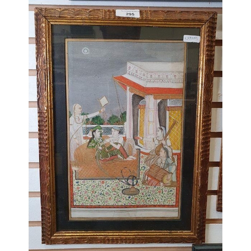 295 - Early 19th century Indian school
 Watercolour and heightened with white
 Prince entertaining his mis... 