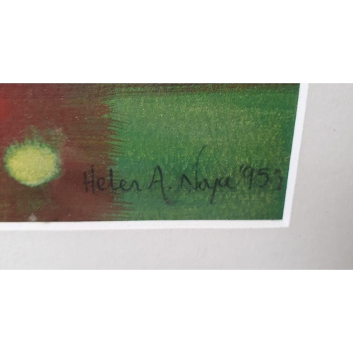 309 - Helen A Noyce 
 Watercolour 
 Study in browns, greens and oranges, signed and dated '95 lower right,... 