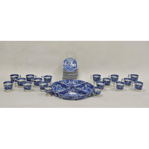 37 - Copeland Spode pottery 'Italian' pattern part breakfast service, early 20th century printed blue mar... 