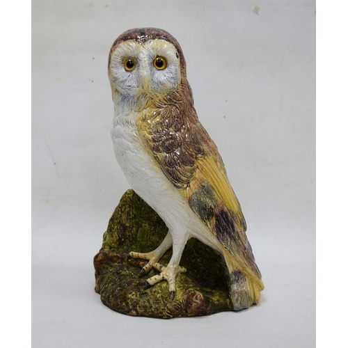 45A - Bretby pottery model of a barn owl, 20th century impressed Bretby England 1317 to base, naturalistic... 