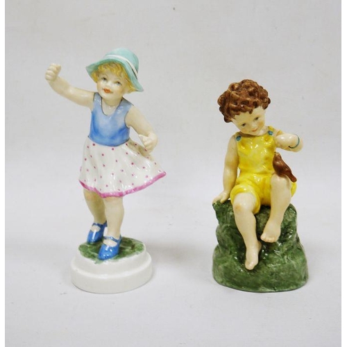 50A - Two Royal Worcester figures of children, mid-20th century, printed black marks, comprising: Friday's... 