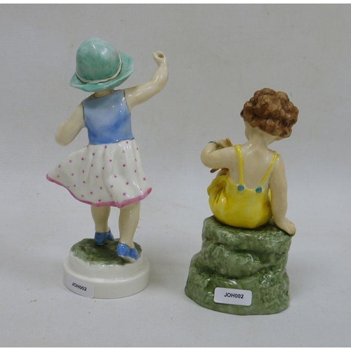 50A - Two Royal Worcester figures of children, mid-20th century, printed black marks, comprising: Friday's... 