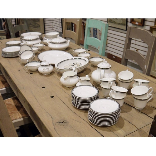 60 - Royal Doulton 'Sarabande' pattern part dinner service, printed brown marks, H.5023, cancellation mar... 