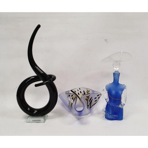 75 - Elena studio art glass decanter in the form of a female nude, the stopper as a stylish wide brimmed ... 