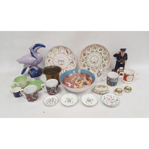 76F - Collection of Commemorative porcelain and other items, 20th century, printed marks comprising two Ro... 