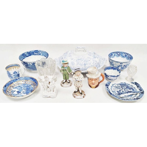 8 - Collection of Staffordshire pottery and other items, 19th century and later, including a shaped rect... 