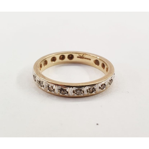 240A - 9ct yellow gold eternity ring set with 20 brilliant cut diamonds, finger size N