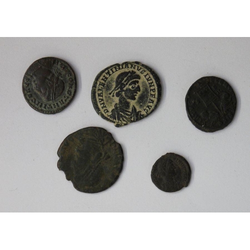 111 - Group of (5) Late Roman Coins (4th Century) of Valentinian & Magnus Maximus, Constantinus II - Scarc... 