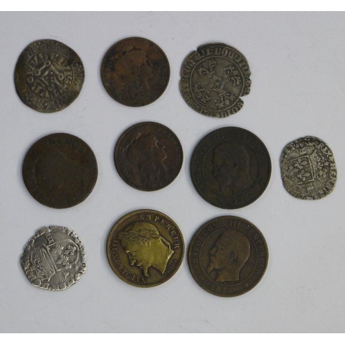 136 - Group of French coins, 13th Century to 20th Century, various grades and denominatons (10) Damage to ... 