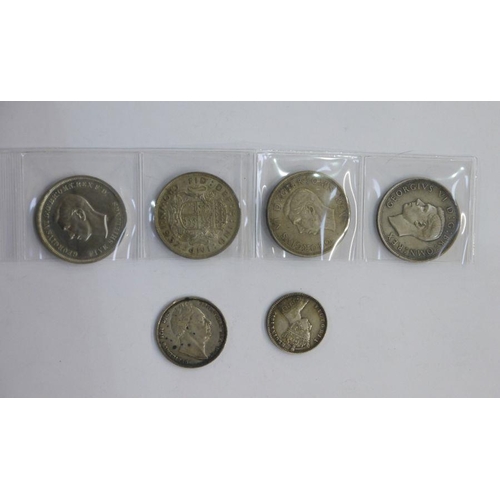 141 - English Milled Crowns, 1937 (3) and 1951 (1), Victoria 1849 Godless Florin, ww by bust and William I... 