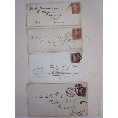 16 - Box of miscellaneous items including four QV1d red in perforated covers, one with two values includi... 