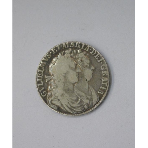 163 - William & Mary (1689-1694) Half Crown (First Reverse) Caul and Interior Frosted, no pearls variety