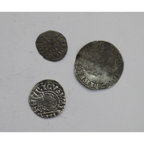 186 - Hammered coins (3), Henry III penny nicole on Cant (Canterbury) previously cleaned, Edward III Half ... 