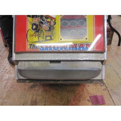 254 - Retro Bally one-armed Bandit slot machine. Replaced lower front panel. In working order and keys inc... 