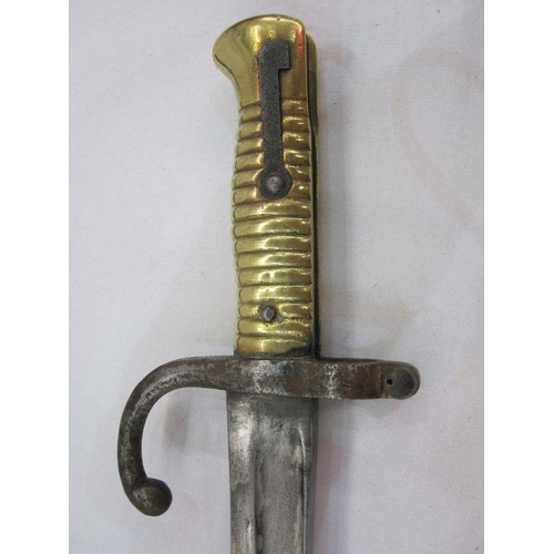 269 - French chassepot sword bayonet with metal scabbard, 1870c