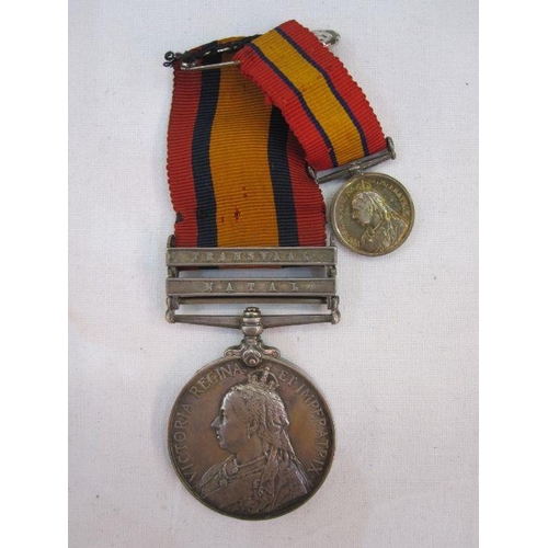 270 - Boer war Queens South Africa medal with Transvaal and Natal clasps, named to K M Pardhy Surgeon and ... 