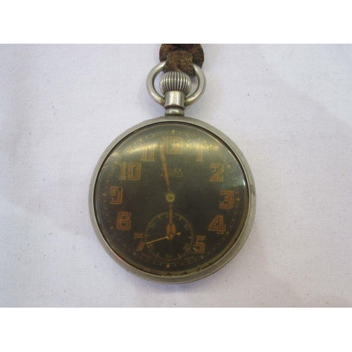 274 - Rolex WWI military issue open-faced pocket watch, no.A13035 with black dial, Arabic numerals, subsid... 