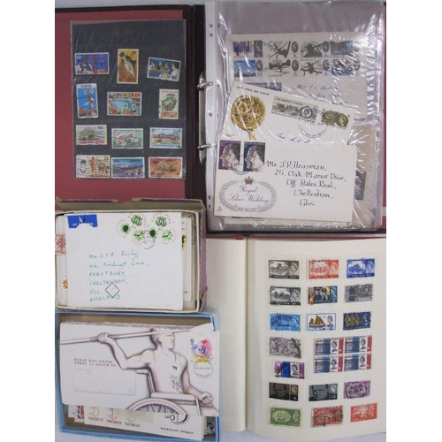 3 - Albums and loose stamps and seven covers, mainly hundreds, mostly modern and 3 stamp catalogues, goo... 